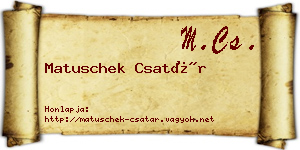 Matuschek Csatár névjegykártya